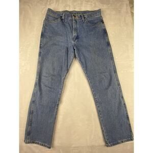Wrangler Cowboy Cut Straight Fit Light Blue Denim Cotton Men's Jeans 34x32